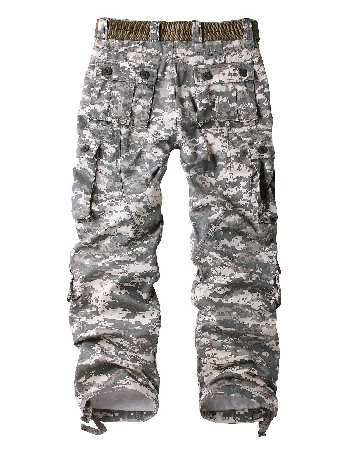 Men's Cotton Camouflage Cargo Pants Multi-Pocket Tactical Loose Fit Regular Length mid Waist Casual Weekend Wear