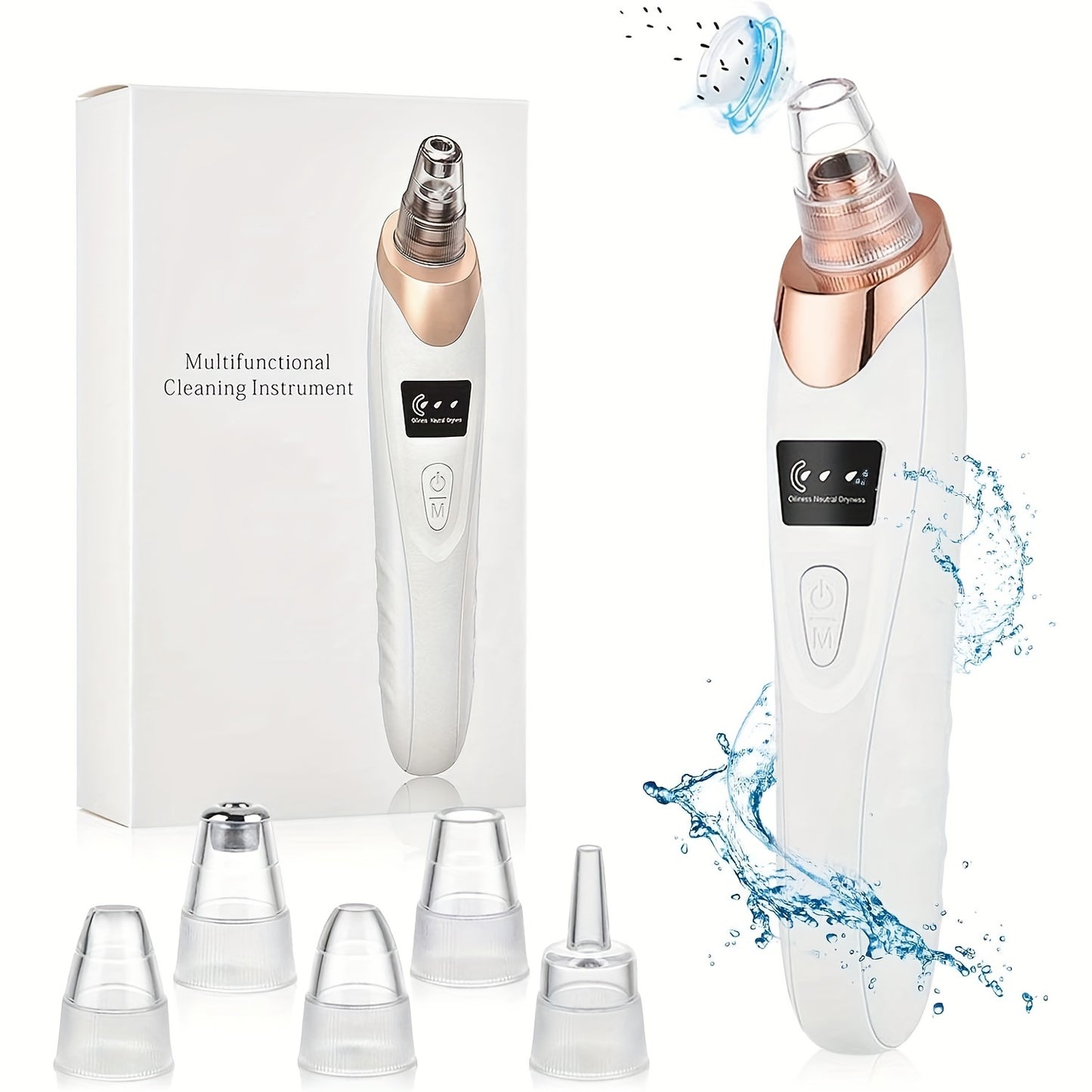 Blackhead Remover Pore Vacuum - 5 Suction - USB Rechargeable Facial Pore Cleaner Kit For Adult Acne Extractor Tool - Multifunctional Cleaning Instrument - Holiday Gift
