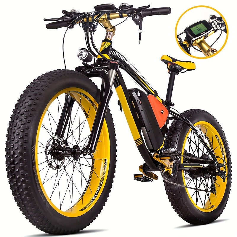 Electric Bike, 720W 26 Inch Fat Tire Mountain Ebike, 19 MPH 12.5AH 48V Battery Bicycle 7Speed Electric Dirt E Bikes, Mountain Bike, Halloween Gift