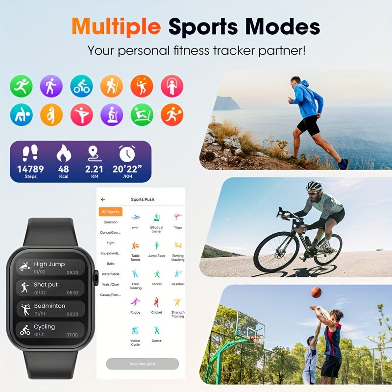 Mingtawn Smart Watch, Capable of Wireless Calls (Answering And Hanging Up), Features Various Sports Modes, Activity Tracking, Suitable for Both Men And Women, with a 1.85-Inch HD Screen. Over 100 Workout Options Available.