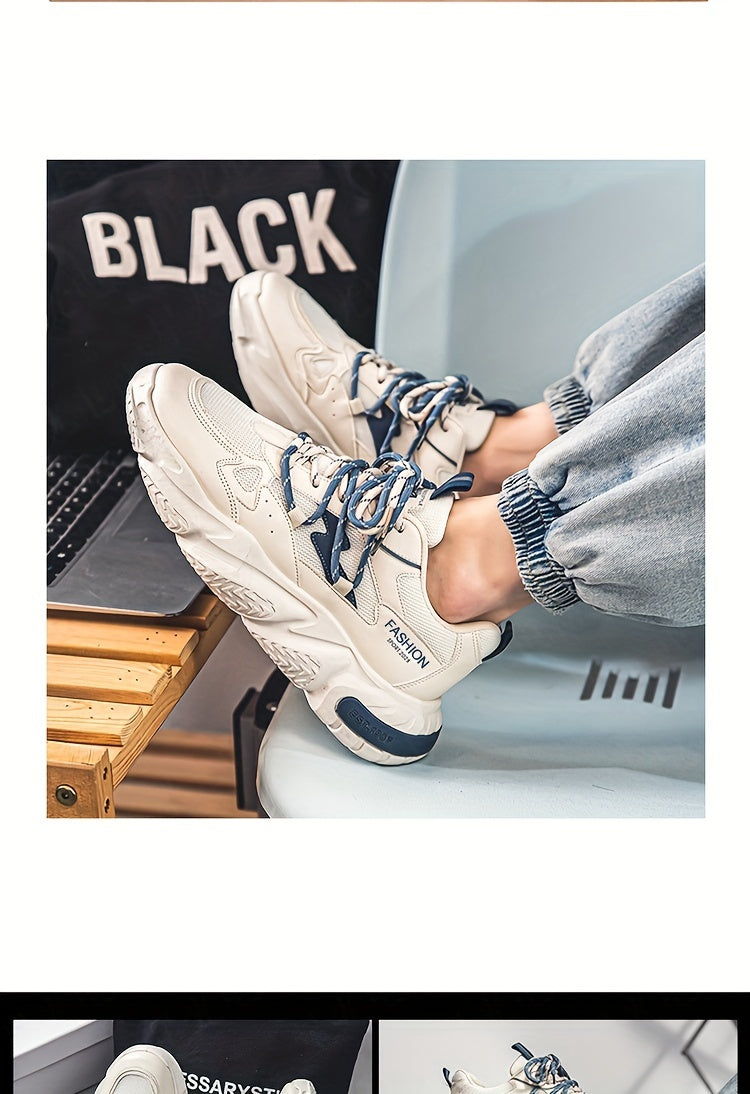 Light luxury men's shoes autumn new breathable casual sports shoes men's fashion versatile trendy thick-soled dad shoes