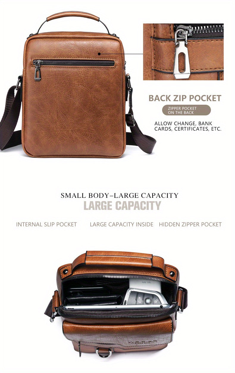 1/2pcs WEIXIER Spring And Summer New Shoulder Bag Messenger Bag, Handbag Casual Fashion PU Material Gift For Father/ Anniversary