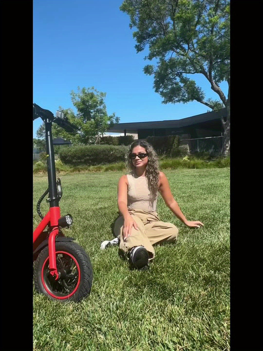 Electric Scooter for Adults - Foldable Scooter with Seat & Carry Basket - 450W Brushless Motor 36V - 15MPH 265lbs Max Load E Mopeds for Adults - Neon