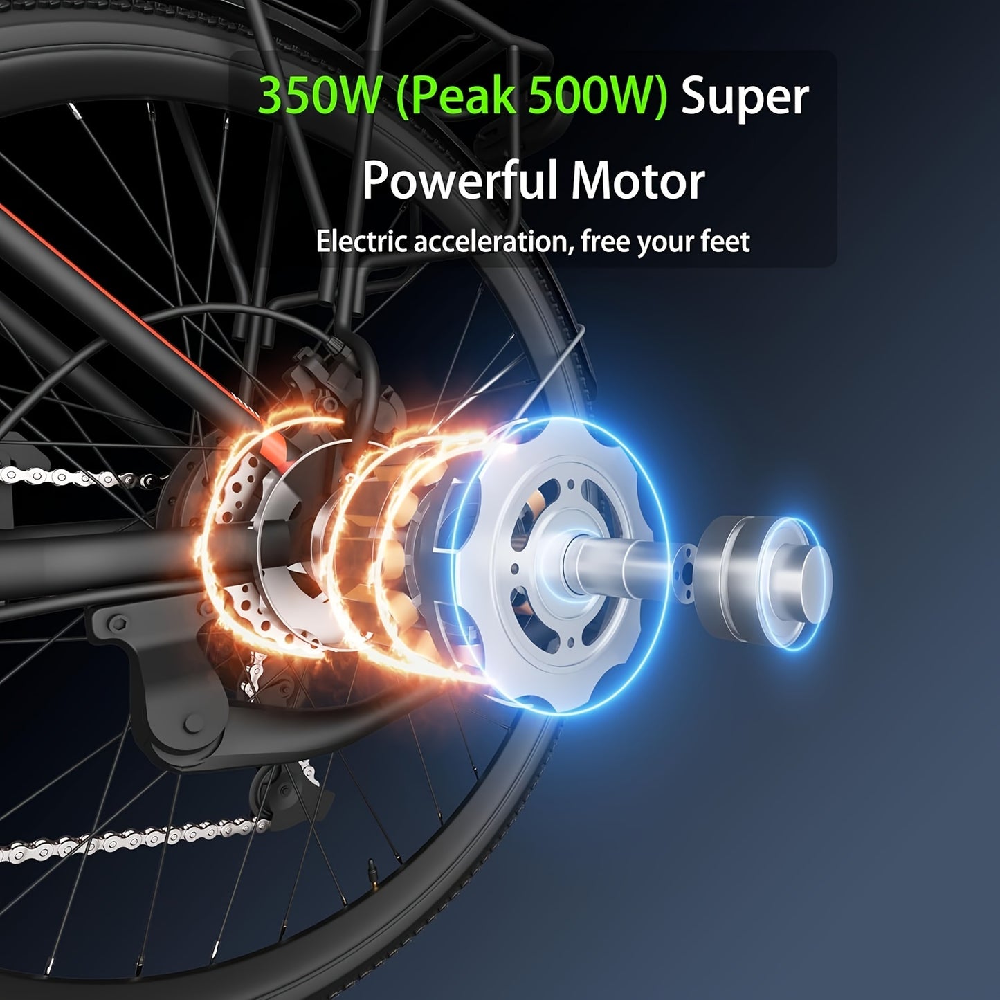 Totem Skyline 26" Electric Bike for Adults - 350W, Ideal for City Riding | 40-Mile Range, 20 MPH Top Speed, Fast Charge in 3H, 7-Speed Gears, Detachable Battery, Adjustable Seat
