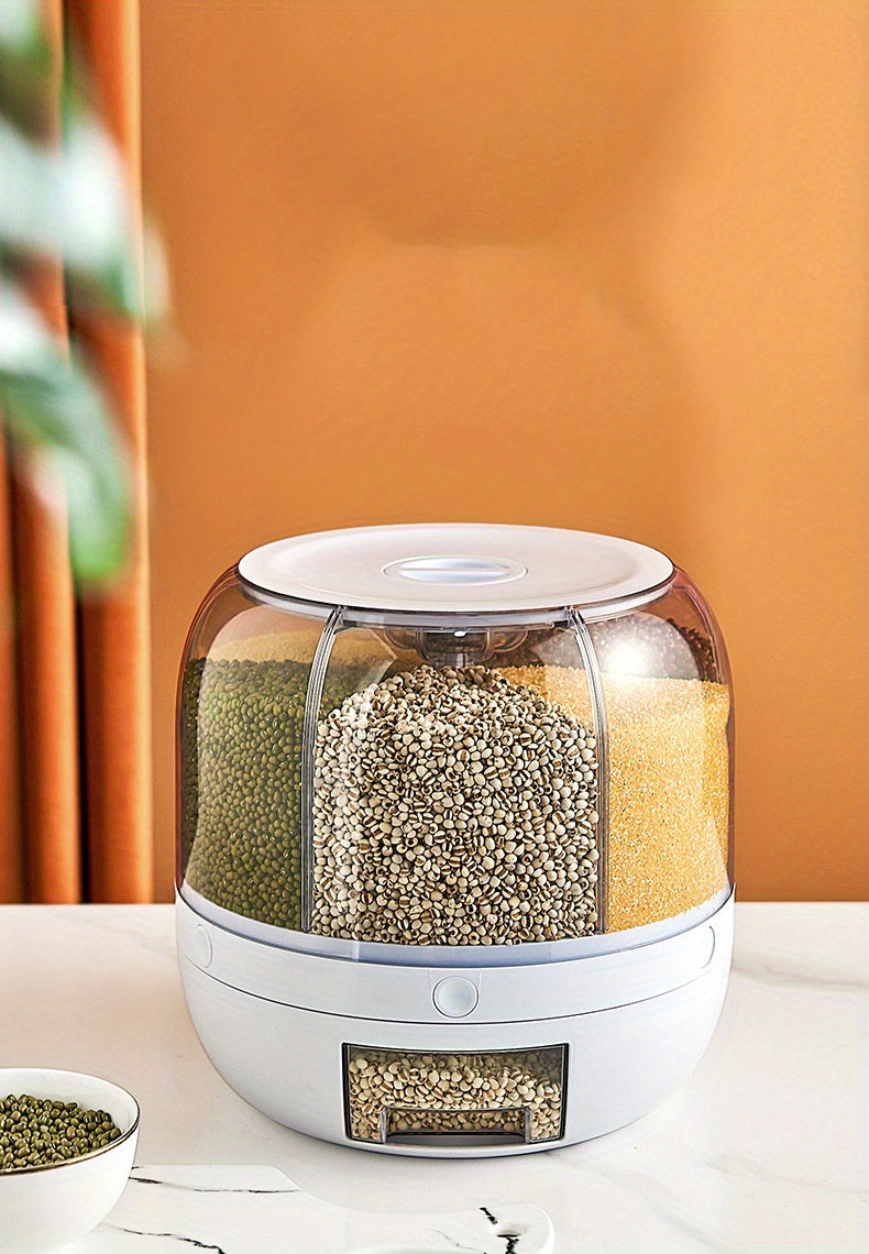 1PC Rotating Food Dispenser, Household 7.72 LB Rice Barrel, Cereal Jar, Divided Sealed Cans, Food-grade Rice Tank, Kitchen Supplies