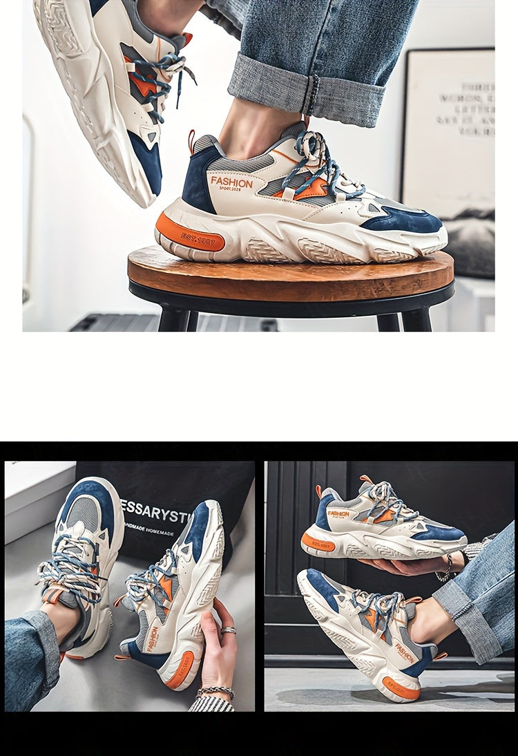 Light luxury men's shoes autumn new breathable casual sports shoes men's fashion versatile trendy thick-soled dad shoes