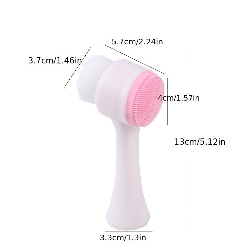 Facial Cleansing Brush, Double-sided Cleaning Tool, Soft Bristle Exfoliator, Cleaner Brush, Scrub Exfoliating Facial Brush For Face Care Makeup Skincare Removal