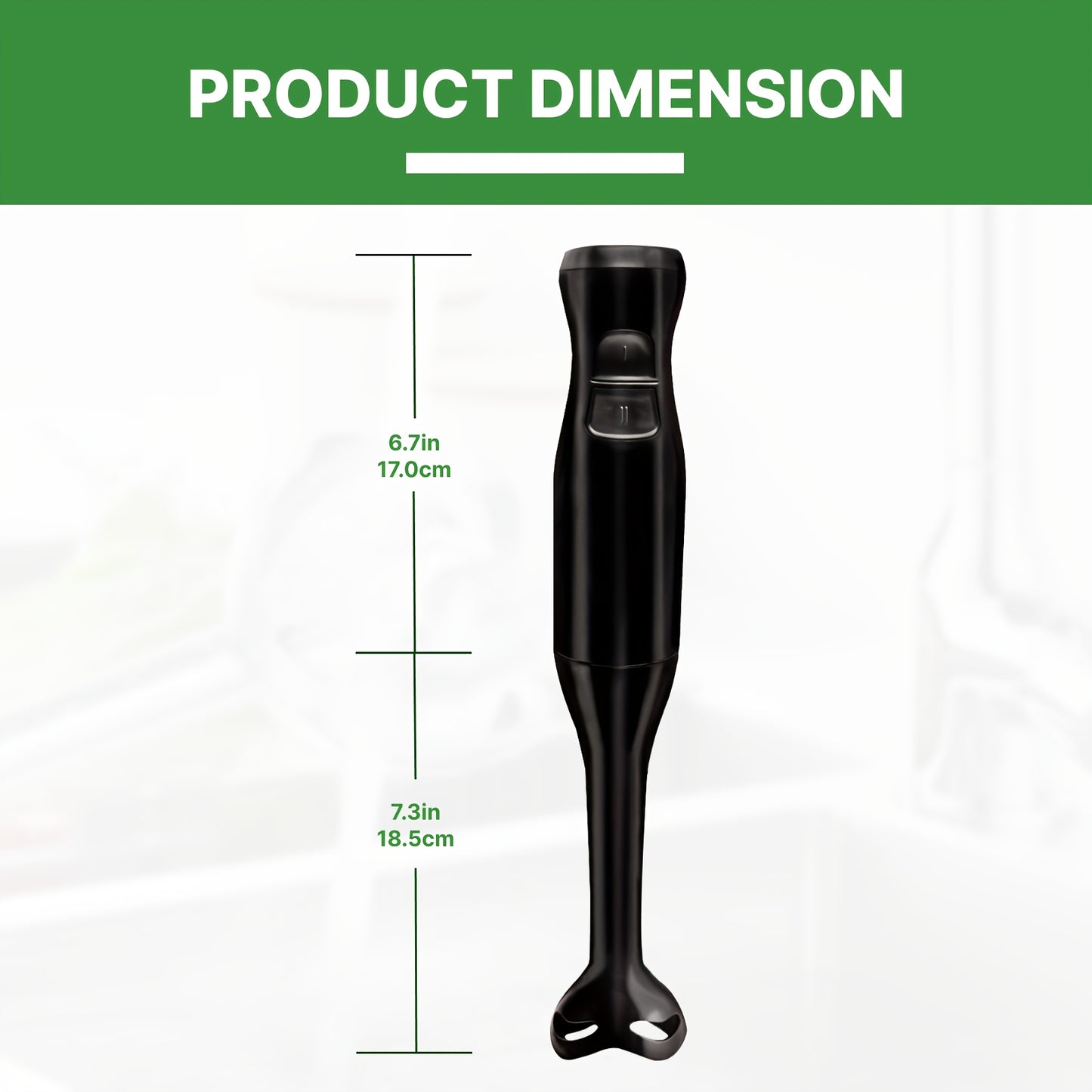 Electric Immersion Hand Blender(Black), Mixer, Chopper, Powerful 180 Watt Ice Crushing 2-Speed Control One Hand Mixer, Removable Blending Stick For Easy Cleaning For Purees, Smoothies, Shakes, Ivory, Soups, Sauces, Baby Food,