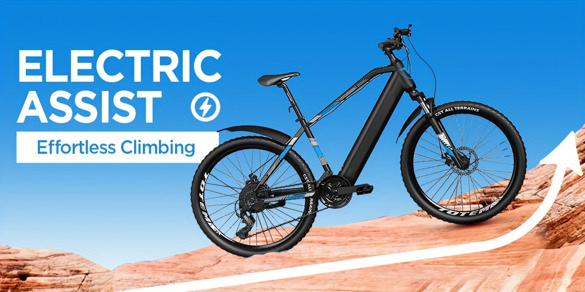 Volcano 27.5" 500W Electric Bike for Adults - High-Speed, Long-Range with Removable 48V 10.4Ah Battery, 21-Gear & MLO Suspension Fork - Perfect Gift for Men on Holidays & Special Occasions, TOTEM