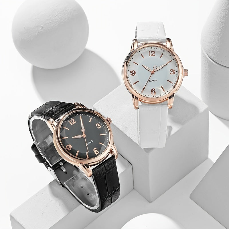 Elegant Women's Quartz Watch - Genuine Leather Strap, Water-Resistant, Versatile for All Occasions