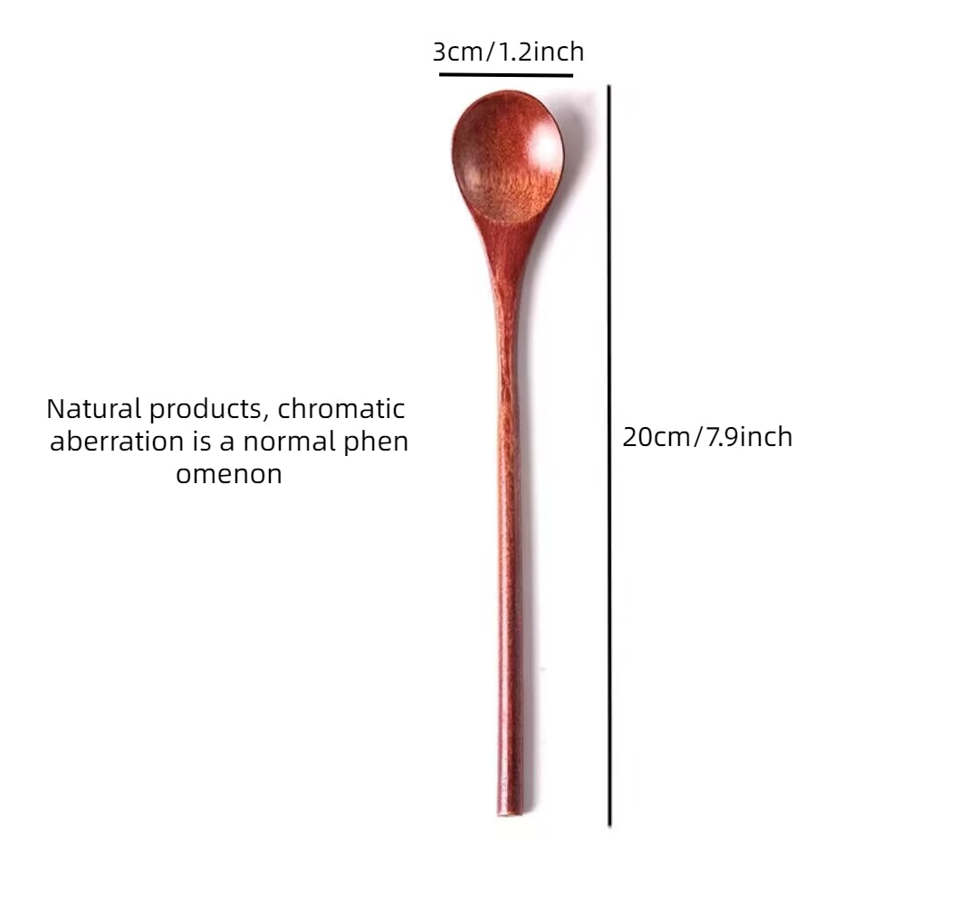 10pcs Wooden Spoon, Wooden Coffee Spoons Long Handle Wooden Mixing Spoon Long Handle Wooden Teaspoon Handmade Wood Stirring Spoon For Kitchen Stirring