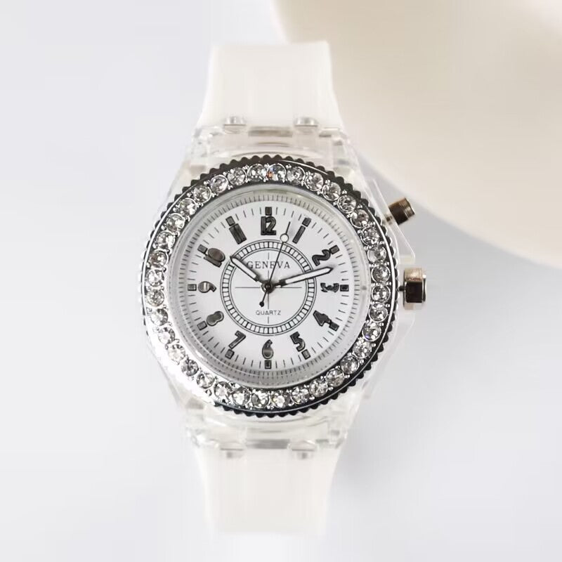 Stylish Quartz Sports Watch for Women - Luminous Display, Elegant Transparent Design & Comfortable Silicone Strap