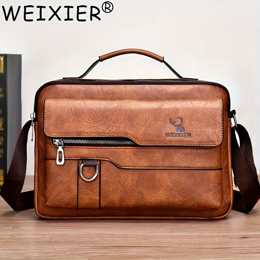 1/2pcs WEIXIER Spring And Summer New Shoulder Bag Messenger Bag, Handbag Casual Fashion PU Material Gift For Father/ Anniversary