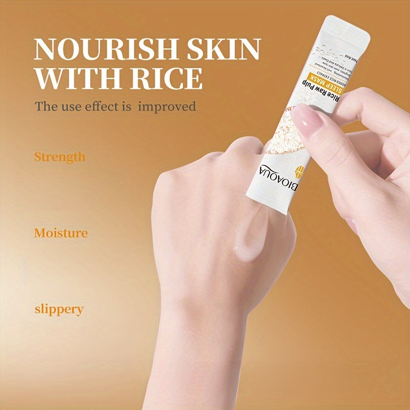 Rice Raw Pulp Face Facial Mask, Moisturizing Cream, Shrink Pores And Tightening Skin, Nourishing And Hydrating With Rice Extract, For All Skin Types Travel Essential