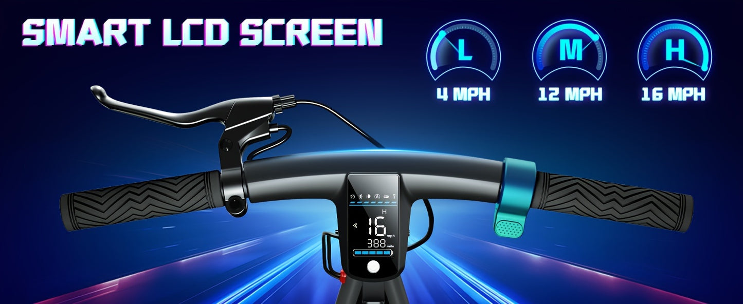SISIGAD Folding Electric Scooter, 8.5" Solid Tires, 300W Electric Scooter with 15 Miles Long Range, 15MPH Speed Foldable Commuting E-Scooter for Adults