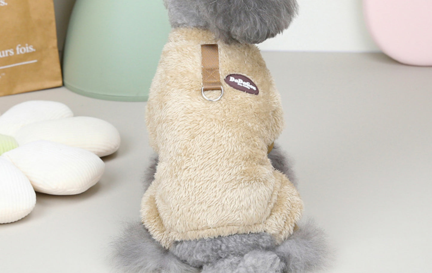 Small Winter Fleece Sweater for Pet, Warm Dog & Cat Clothes with Leash Ring (If Your Pet Is Between Two Sizes, Please Buy The Larger Size)