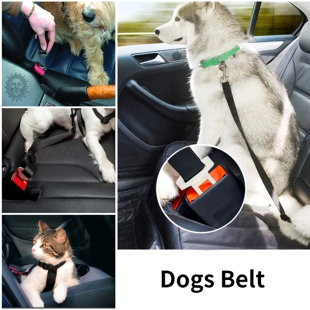 1pc Adjustable Retractable Pet Seat Belt for Cars - Keep Your Pet Safe and Secure on the Road