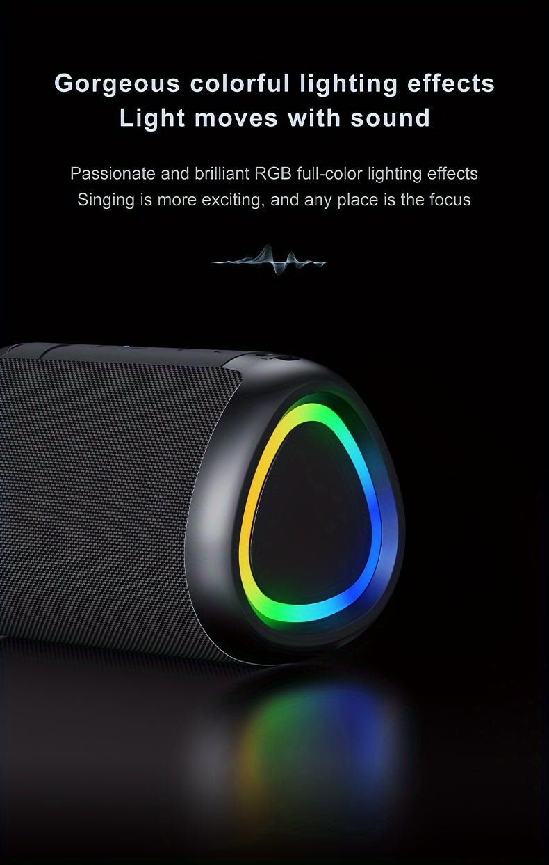 Portable Wireless Speaker Outdoor Speakers with Lights, Powerful Crystal Clear Sound, All Day Playtime, AUX&TF-Card Input, BT 5.3, TWS Paring Speaker, Small Wireless Speaker for Outdoor, Gift Ideas