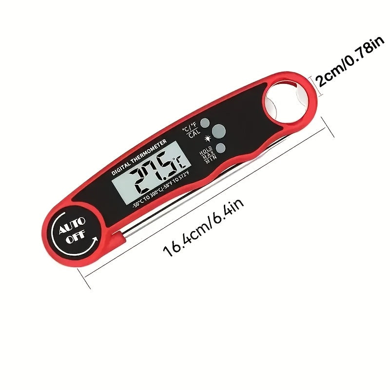 1pc Digital Instant Read Meat Thermometer With 4.6-Inch Folding Probe Backlight & Calibration Function For Cooking, Thermometer Digital Thermometer Meat Kitchen Cooking Tools