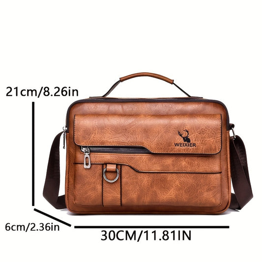 1/2pcs WEIXIER Spring And Summer New Shoulder Bag Messenger Bag, Handbag Casual Fashion PU Material Gift For Father/ Anniversary