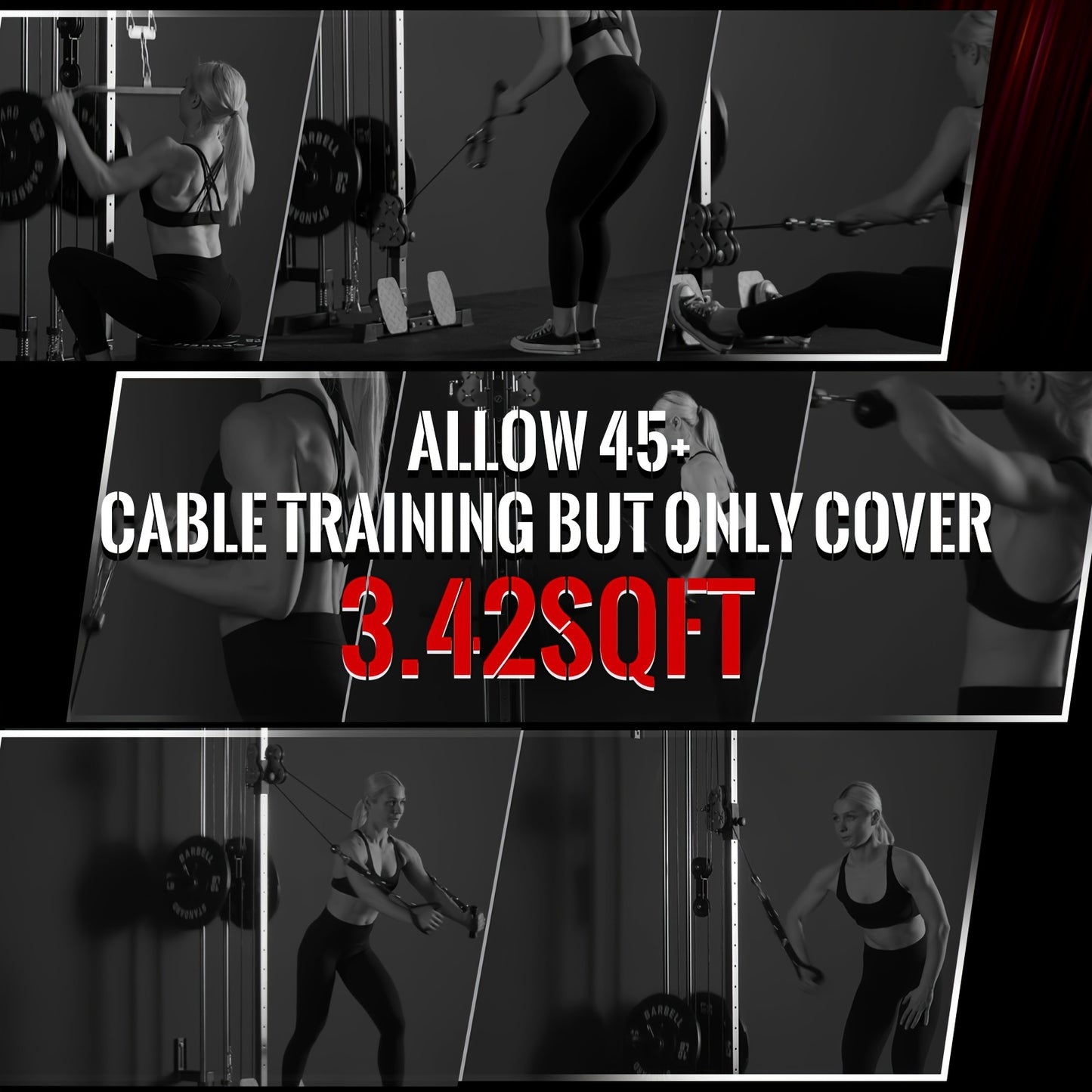 400lb Capacity Wall Mounted Pulley Tower, Cable Crossover And Lat Pull Down Machine With 18 Positions Dual Pulley System, Lat Pulldown Cable Training For Home Gym Fitness Equipment