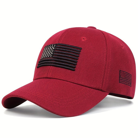 [Adjustable Vintage USA Flag Cap] USA Flag Embroidery Baseball Cap Solid Color Vintage Sun Hat Adjustable Lightweight Dad Hats For Women Men