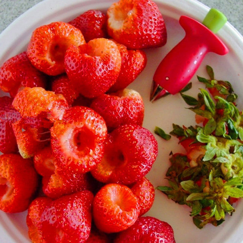 1pc Stainless Steel Strawberry Huller and Tomato Corer - Ergonomic Easy Grip, Durable ABS Handle, Kitchen Gadget for Efficient Fruit Stem Removal, Tomato Coring Device | Functional Kitchen Tool | Durable Kitchenware