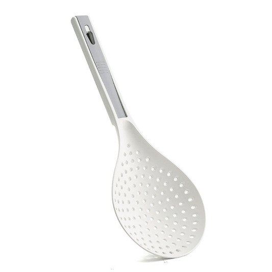 1pc Premium 2-in-1 Cooking Spoon Strainer - Long Handle Colander with Clip for Easy Widen Draining, Noodles Blanched Water Scoop, Space-Saving Kitchen Utensils for Cooking and Serving
