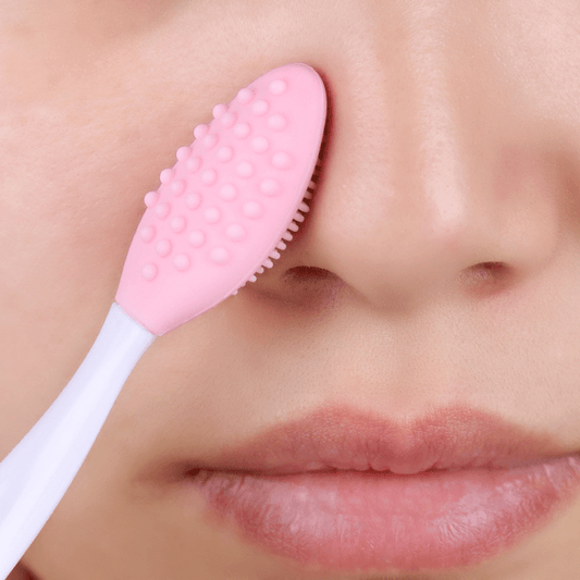 1pc Silicone Pore Brush, Exfoliate Your Large & Visible Pores With This Facial Brush, Double-Sided Black Head Cleaning Tool, Beauty & Skincare Accessories