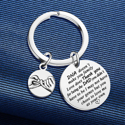 MADHAHEFU Dad Stepdad Keychain Gifts Fathers Day Keyrings For Papa Dad Stepdad Father Birthday Christmas Presents Gifts