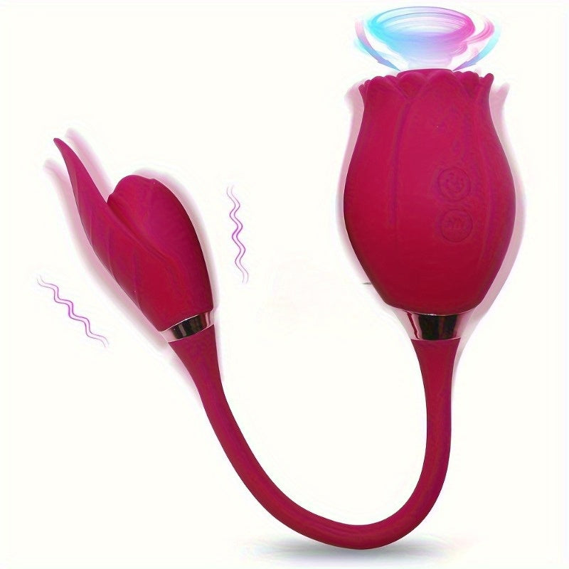 3-In-1 Rose Toy Vibrator, Dildo, Female Tongue Licking Stimulator, G-Spot, Dildo, Nipple Licking Device for Ladies, Valentine'S Day Gift, Gift for Girlfriends