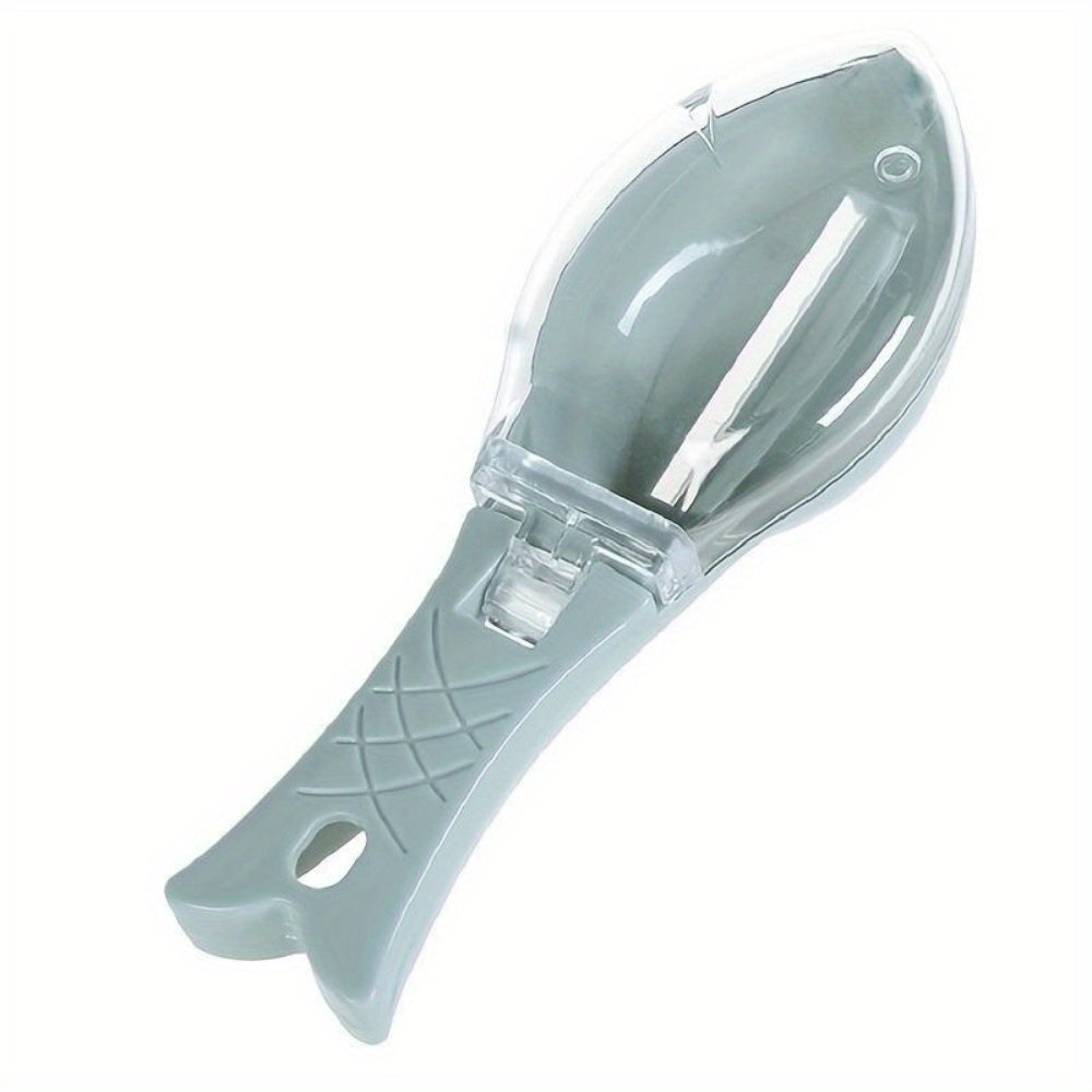 1pc Kitchen Tool Scraping Fish Scale Crafts Fish Killing Tool No Mess Flying Fish Shape With Cover Household Fish Scale Planer