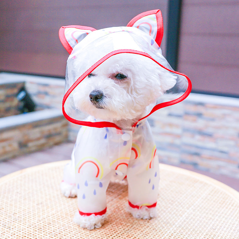 Small, Medium, and Large Waterproof Pet Raincoat - Stay Dry and Stylish in All Seasons with 100% Polyester, Snap Button Closure, and Hand Wash Only - Perfect for Autumn, Spring, Summer, and Winter