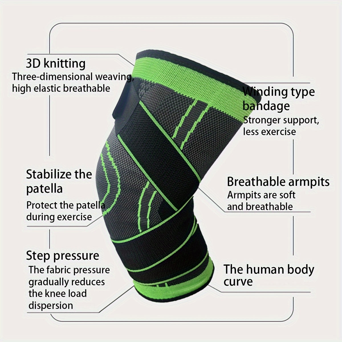 1pc Premium Strap Knee Pad - Knee Braces for Men and Women - Outdoor Sports Fitness Equipment for Cycling, Walking, and Hiking - Pressure-Relieving Protective Gear with Adjustable Strap for Comfortable Wear