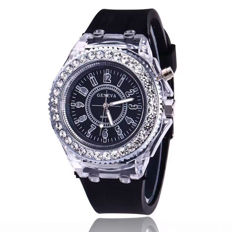 Stylish Quartz Sports Watch for Women - Luminous Display, Elegant Transparent Design & Comfortable Silicone Strap