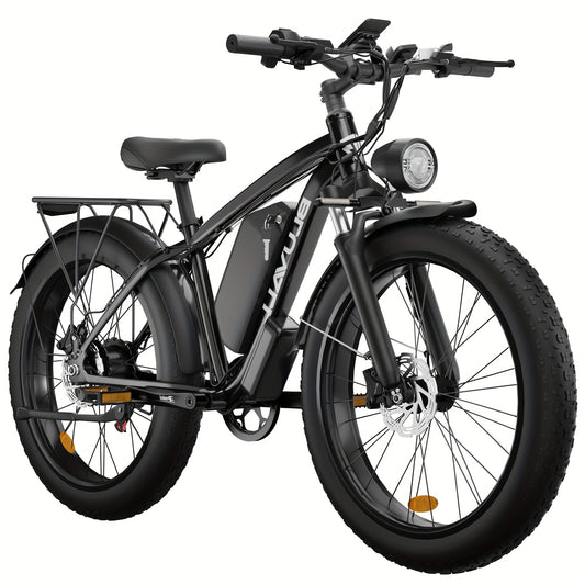700W Electric Bike For Adults, 20mph Electric Mountain Bike With 48V 16Ah Removable Larger Battery, Single Motor Electric Bicycle For Adults, 26''x 4.0 Fat Tire E Bike 7-Speed, Hydraulic Brakes, Electric Mountain Bike, Electr