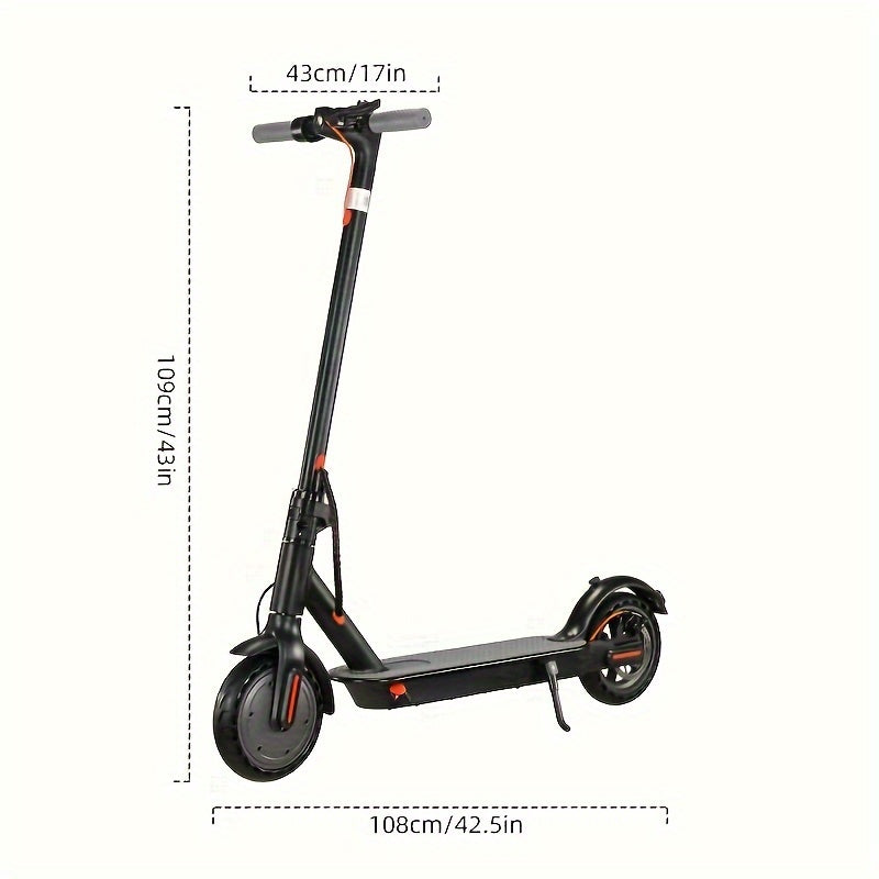 Foldable adult electric scooter 350W, 8.5 inch tires, maximum load: 120KG, top speed 19 miles/H