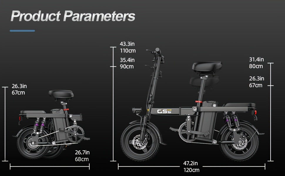 UPlee Ebikes For Adults, 500W Motor, 20MPH 30Miles Range Electric Bike For Adults, 48V 15AH Battery Mini Folding E Bike, 14" Tires, Lightweight Adult Electric Bicycles For City Commute, Travel Mobility Scooter