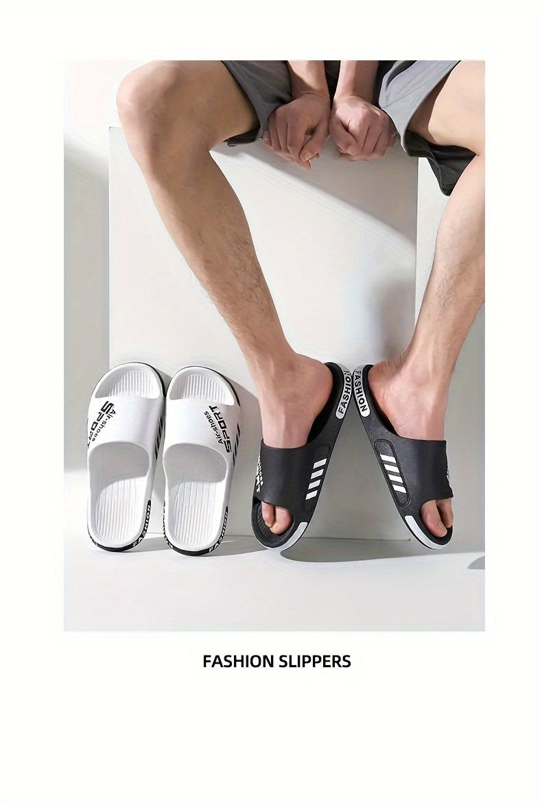 Stylish & Comfortable All-Season Quick-Dry Slides: Non-Slip, Easy-Clean PVC Slippers for Indoor/Outdoor Use