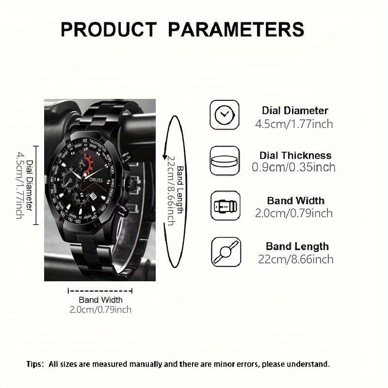 Elegant Business Quartz Men’s Watch - Waterproof, Luminous Dial with Date, Perfect Gift for Every Occasion