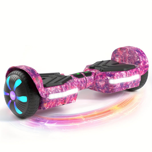 SIMATE K1 Hoverboard for All Ages - Self-Balancing Scooter with Vibrant LED Lights, 8 Speed Modes & Music Playback, Rechargeable Battery, Perfect for Youngsters, Teens & Adults - Ideal Gift for Holidays