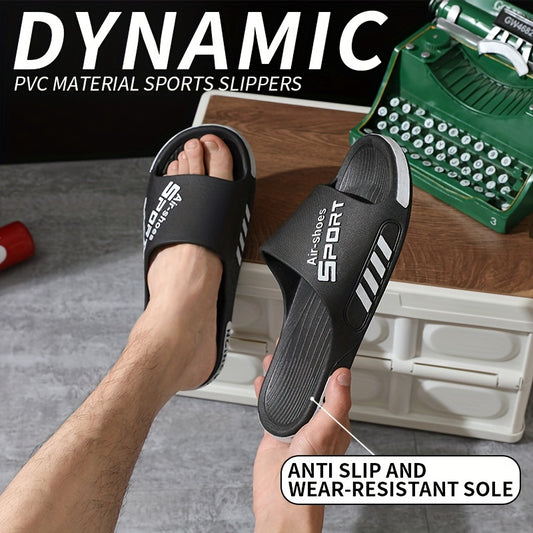 Stylish & Comfortable All-Season Quick-Dry Slides: Non-Slip, Easy-Clean PVC Slippers for Indoor/Outdoor Use