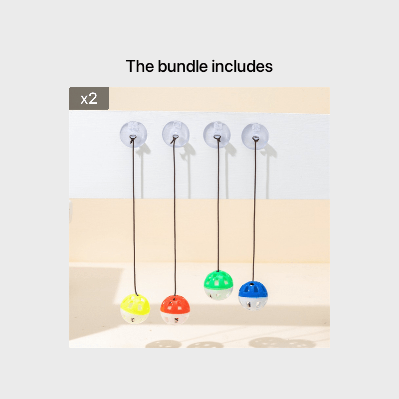 Vacuum Bell Bouncy Ball Pet Supplies Cat Toy Colorful Plastic Sound Bell Interactive Self-Entertaining Ball Random Color
