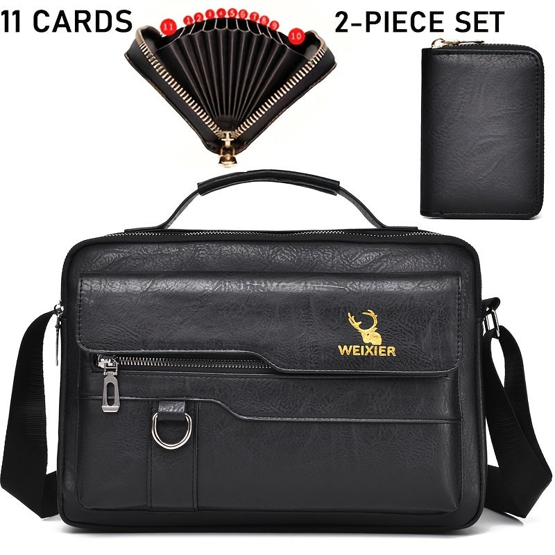 1/2pcs WEIXIER Spring And Summer New Shoulder Bag Messenger Bag, Handbag Casual Fashion PU Material Gift For Father/ Anniversary