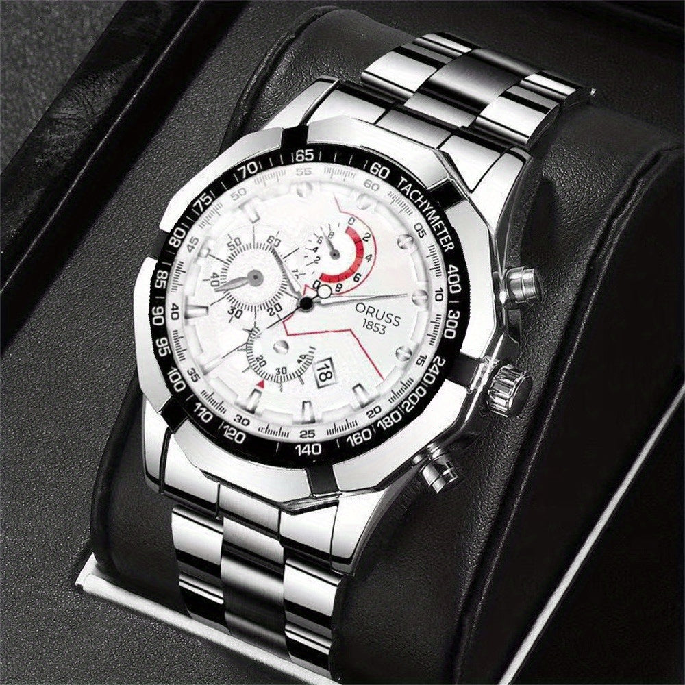 Elegant Business Quartz Men’s Watch - Waterproof, Luminous Dial with Date, Perfect Gift for Every Occasion