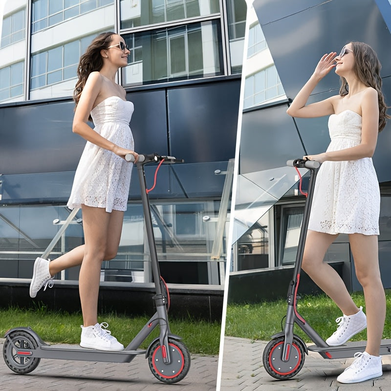 LADPED LP80 350W Foldable Electric Scooter for Adults & Teens, 8.5" Anti-skid Solid Tires, 19 Mile Range&3 Speed Modes, LCD Display, Puncture-Resistant, with Taillight - Perfect for Commuting, Campus, And Travel, Work, Park,