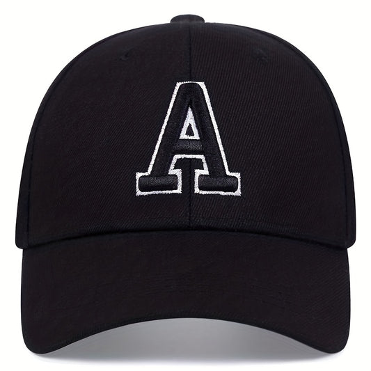 Solid Color Simple Casual Sports Hat - Letter A Embroidery Baseball Cap - Sunscreen Dad Hats