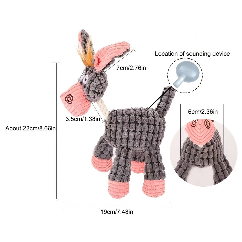 1pc Adorable Plush Animal Chew Toy - Durable & Soft for Exciting Pet Playtime - Perfect for Dogs & Cats!