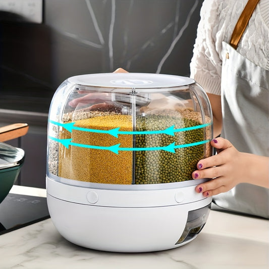 1PC Rotating Food Dispenser, Household 7.72 LB Rice Barrel, Cereal Jar, Divided Sealed Cans, Food-grade Rice Tank, Kitchen Supplies