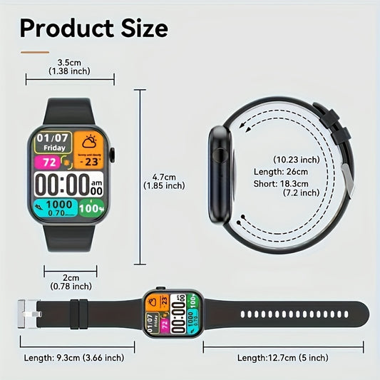 Mingtawn Smart Watch, Capable of Wireless Calls (Answering And Hanging Up), Features Various Sports Modes, Activity Tracking, Suitable for Both Men And Women, with a 1.85-Inch HD Screen. Over 100 Workout Options Available.